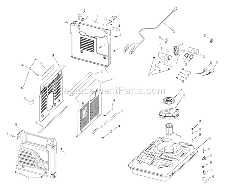 Page E Diagram and Parts List for  Briggs and Stratton Generator